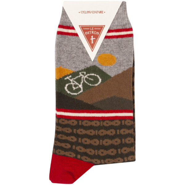 Le Patron Mountain socks army green Legergroen