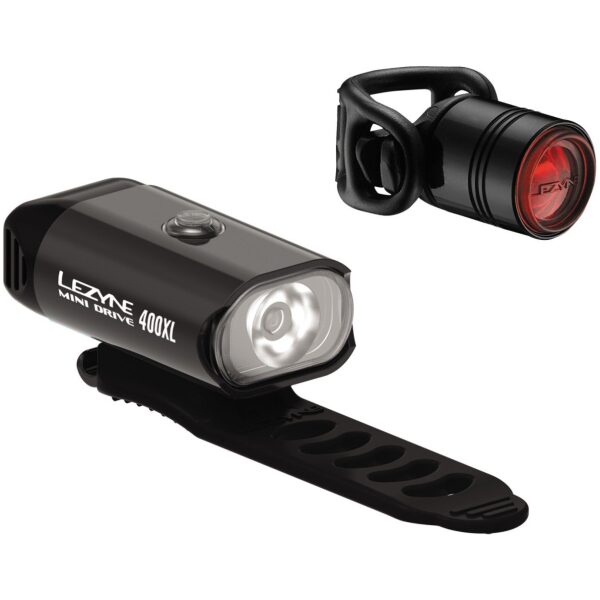 Lezyne MINI DRIVE 400XL / FEMTO DRIVE PAIR BLACK BLACK/HI GLOSS