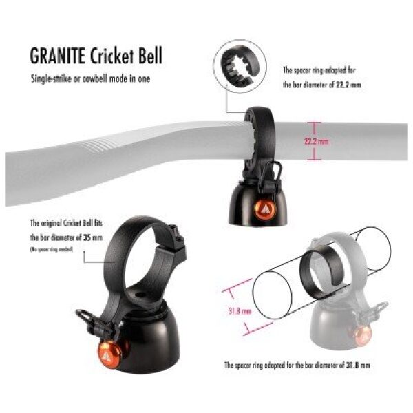 Granite Cricket Cycling fietsbel - Afbeelding 3